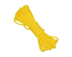 Twisted Polypropylene Rope, 1/4" - Floating Poly Pro Cord, Resistant to Oil, Moisture, Marine Growth and Chemicals - Reduced Slip, Easy Knot （Yellow, 50FT）