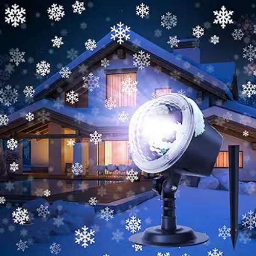 hristmas Snowflake Projector Lights Outdoor, Led Snowfall Lights Waterproof Decorative Christmas Lights Lighting for Xmas Holiday Party Garden Patio Indoor Home Decoration Gift