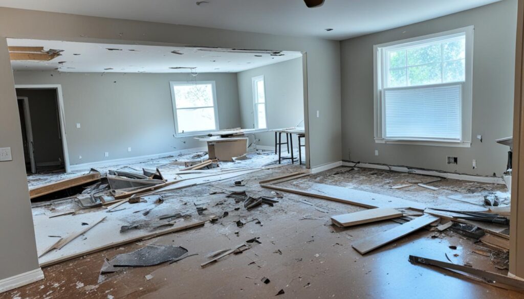 demolition in kitchen remodel