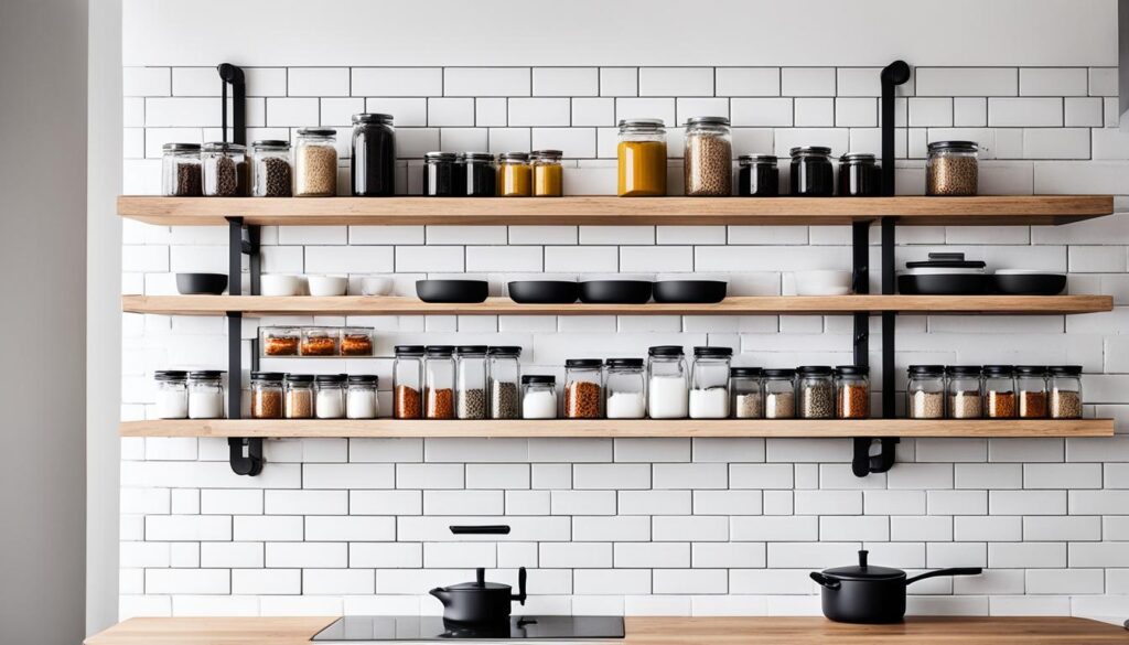 modern open shelving materials